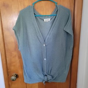 Listicle Sage Waffle Knit Top